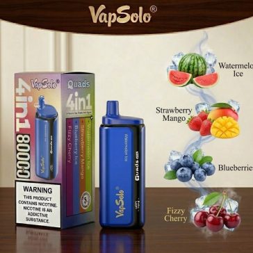   VapSolo Quads 80K /Watermelon Ice/Strawberry Mango/Blueberry Ice/Fizzy Cherry/  5%